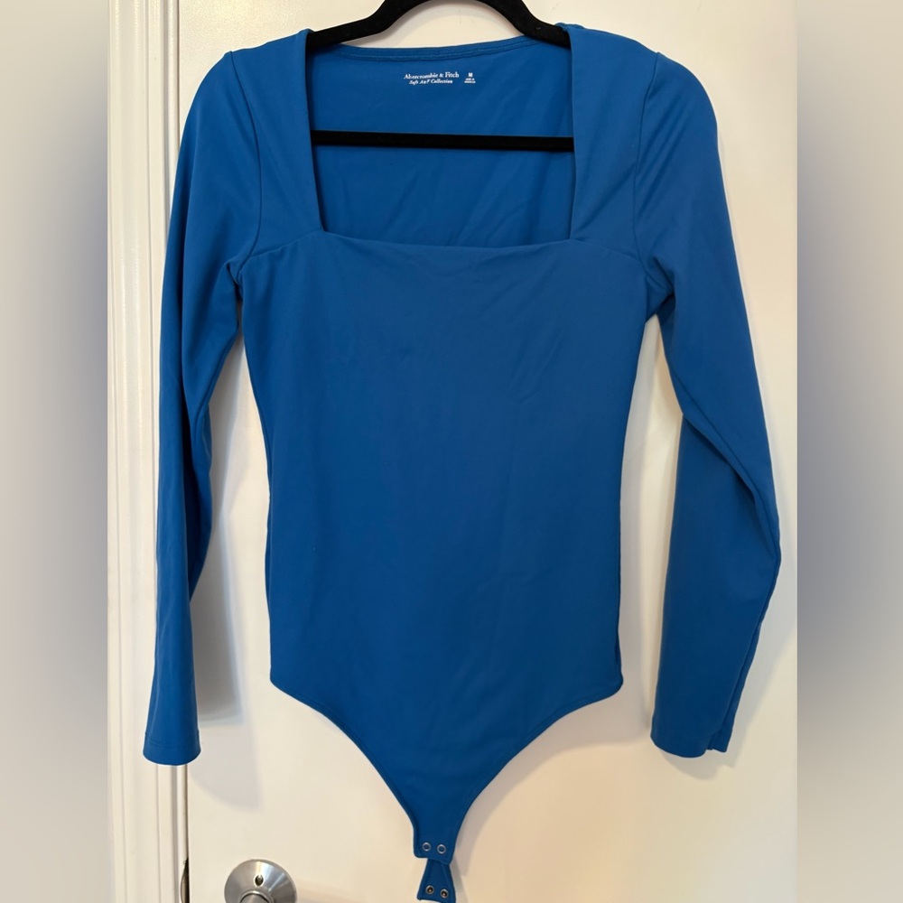 Abercrombie bright blue square neck body suit - medium